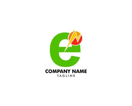 Letter E bolt logo symbol icon vector designs illustration Stock Illustration