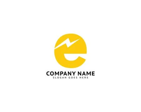 Letter E bolt logo symbol icon vector designs illustration Stock Illustration