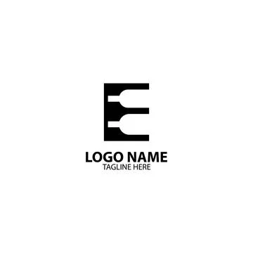 Letter E bottle logo design vector Stock Illustration