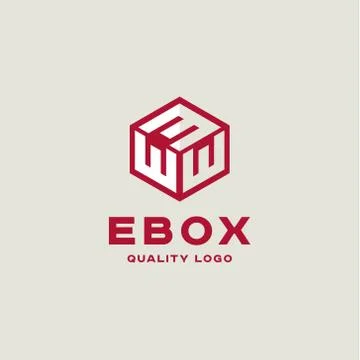 Letter E box abstract trend flat art Stock Illustration