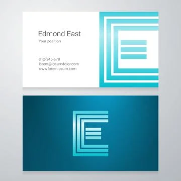 Letter E Business card template Illustrazione stock