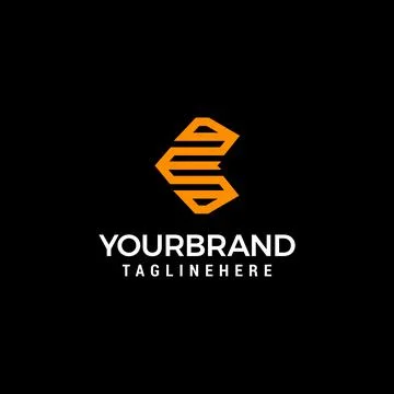 Letter E capital Logo Line Design Template Vector Stock Illustration