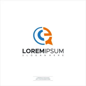 Letter E chat Logo Icon Symbols Template Element Design Stock Illustration