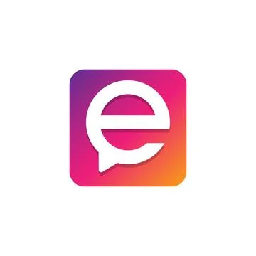 Letter E chat logo, letter e talk logo. Stock Illustration