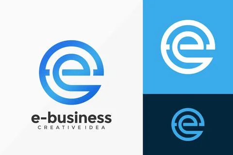 Letter E Circle Business Logo Vector Design. Abstract emblem, designs concept 스톡 일러스트