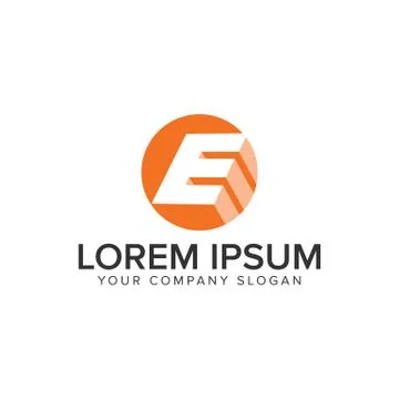 Letter E circle shadow logo. negative space design concept template. fully ed Stock-Illustration