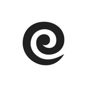 Letter e circle spiral logo vector Illustrazione stock