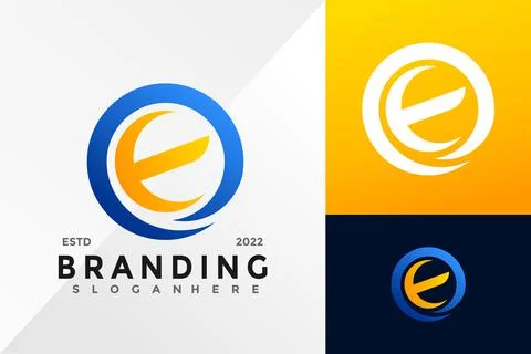 Letter E Circular Business Logo Design Vector illustration template Stock Illustration