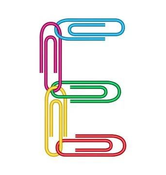 Letter e with clips Stock Illustration