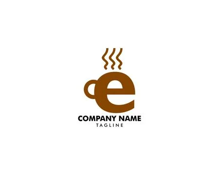 Letter E coffee logo icon design template elements イラスト素材