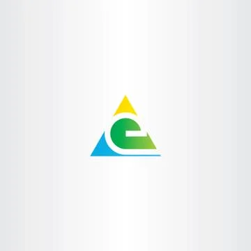 Letter e colorful triangle sign element Stock-Illustration