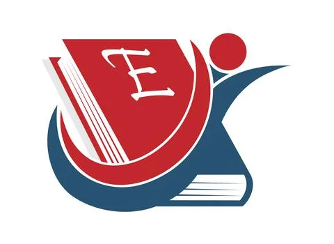 Letter E on the cover of the book Stock Illustration