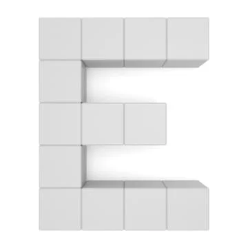Letter e cubic white Illustrazione stock