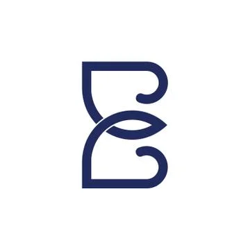 Letter e curves loop line geometric logo Illustrazione stock