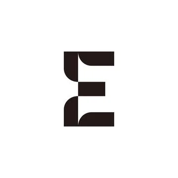 Letter e curves simple geometric shape logo vector Illustrazione stock