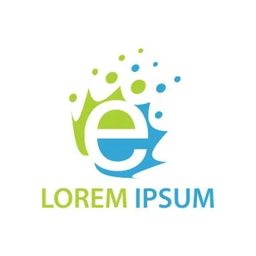 Letter e with dots Stock Illustration