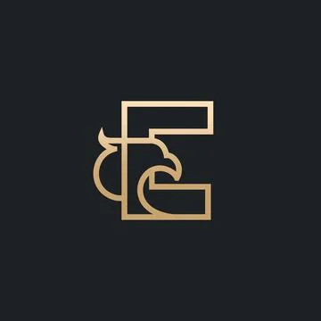 Letter E Eagle Logo , Initial Premium Design Stock Illustration