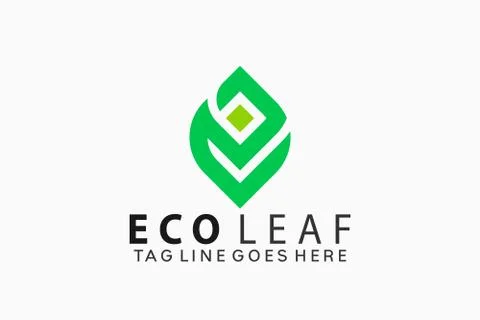 Letter E Eco Green Leaf Logo Design Vector Illustration 스톡 일러스트