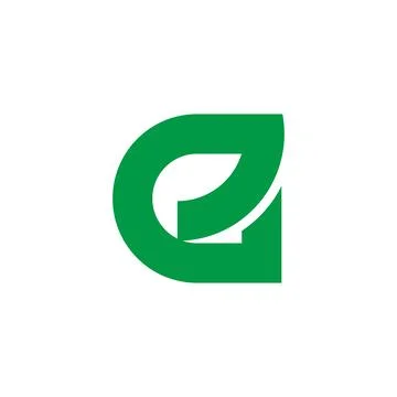 Letter e eco green leaf simple geometric logo vector 스톡 일러스트