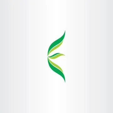 Letter e ecology green logo with leaves Stock Illustration