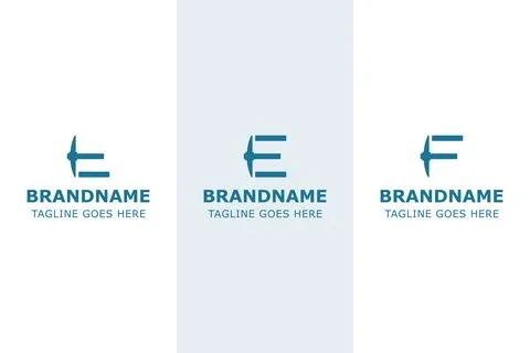 Letter E F T Pickaxe Simple Logo, symbolizing effort, progress, and determi.. 库存插图