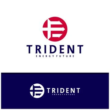 Letter E F with Trident logo icon design vector design template inspiration Stock Illustration