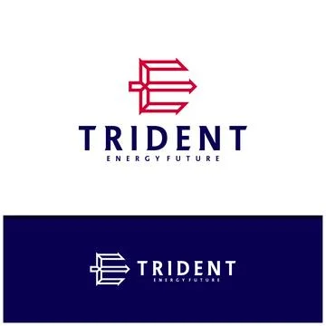 Letter E F with Trident logo icon design vector design template inspiration Stock Illustration