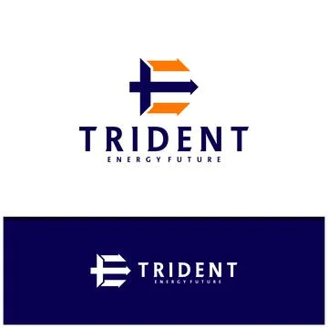 Letter E F with Trident logo icon design vector design template inspiration Stock Illustration