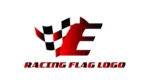 Letter E flag racing race design vector Stock Footage 246948642