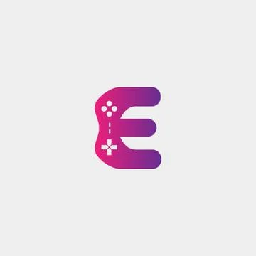 Letter e game logo design template vector illustration,gamepad icon element Stock Illustration