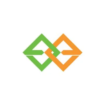 Letter e geometric square line logo vector Stock Illustration