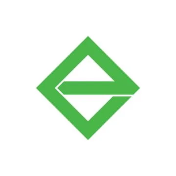 Letter e geometric square line logo vector Stock Illustration