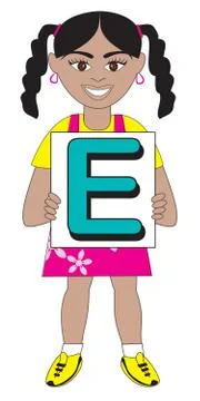 Letter E Girl Stock Illustration