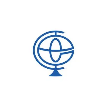 Letter E globe logo. Letter E logo initial. Outline Globe silhouette Stock Illustration