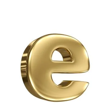 Letter e from gold solid alphabet イラスト素材