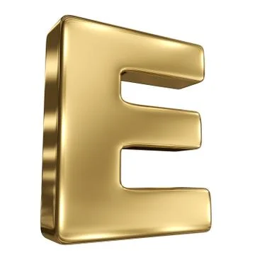 Letter e from gold solid alphabet イラスト素材