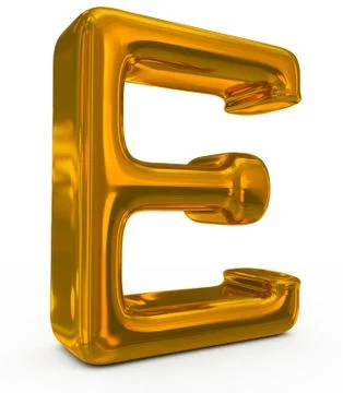 Letter e golden Stock Illustration
