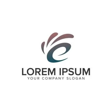 Letter E hand OK logo design concept template. fully editable vector Stock Illustration