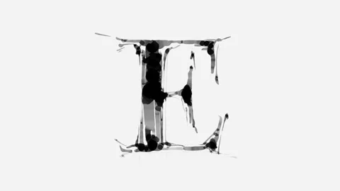 Letter E. Handwritten black and white time lapse drawing Stock Footage 261708075