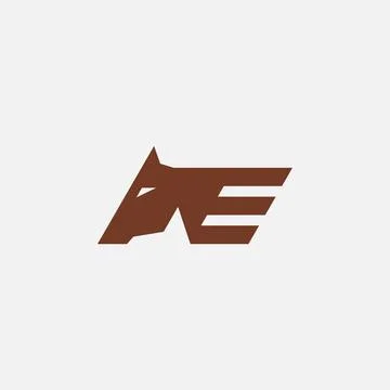 Letter E Horse Logo Illustrazione stock