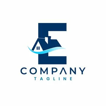 Letter E House Logo , Initial Home Logo Stock Illustration