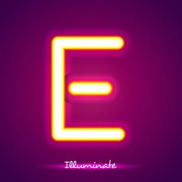 The letter e illumination 스톡 일러스트