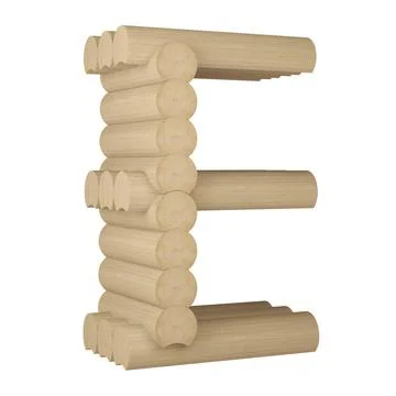 Letter E from laminated veneer lumber Stock Illustration