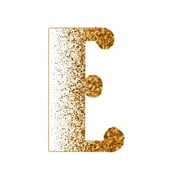 Letter E of Latin alphabet decorated with sand effect stipple texture vector 스톡 일러스트