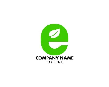 Letter E Leaf Logo Vector Illustrazione stock