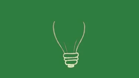 The letter e light bulb drawn an image of figure Video stock 335978692