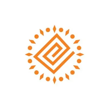Letter e lines art logo vector Stock Illustration