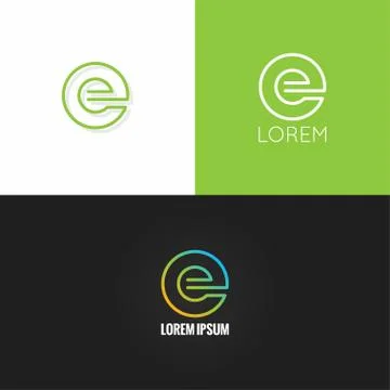 Letter E logo alphabet design icon set background Stock Illustration