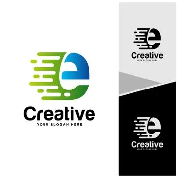 Letter E Logo Design Concept Vector, Initial E Logo Template, Icon Symbol Stock Illustration