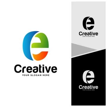 Letter E Logo Design Concept Vector, Initial E Logo Template, Icon Symbol Stock Illustration